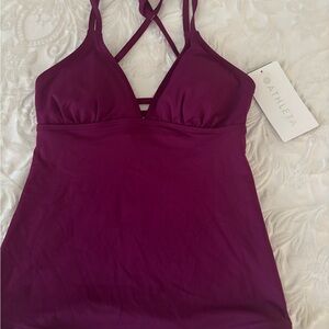 Athleta Deep Purple Strappy Tankini Top New with tags